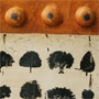 Romana Romanyshyn - "Tatoryba ("Fatherfish")". Wood, gesso, oil, silkscreen; 40 x 35; 2009